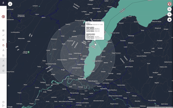 Air traffic detection volumes