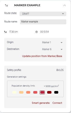 Set origin and destination